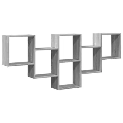 vidaXL Stenska polica siva sonoma 159x18x66 cm inženirski les