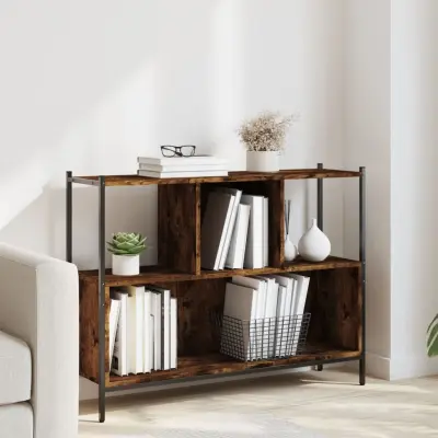 The Living Store Knjižna omara dimljeni hrast 102x28x77,5 cm inženirski les - Knjižna Omara