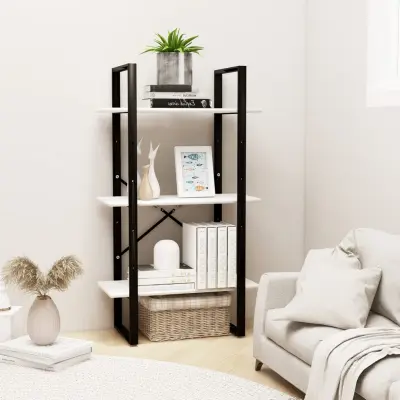 The Living Store Regal bel 60x30x105 cm trdna borovina - Regal S Policami