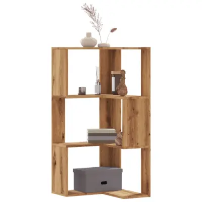 The Living Store Kotna knjižna omara artisan hrast 50x50x102 cm inženirski les - Kotna Knjižna Omara