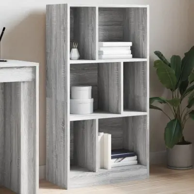 The Living Store Knjižna omara siva sonoma 57x28,5x107,5 cm inženirski les - Knjižna Omara