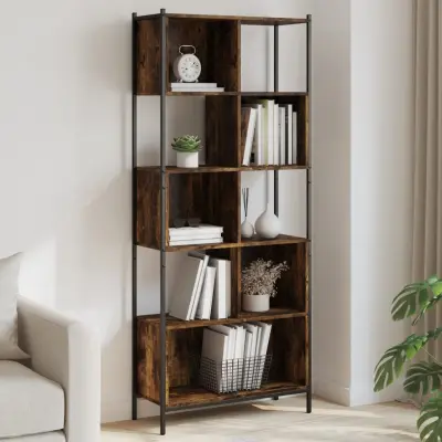 The Living Store Knjižna omara dimljeni hrast 72x28x172 cm inženirski les - Knjižna Omara