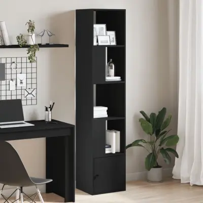 The Living Store Knjižna omara črna 40x36x189 cm inženirski les - Knjižna Omara