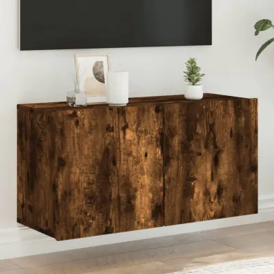 The Living Store Stenska TV omarica dimljen hrast 80x30x41 cm - TV Omarica