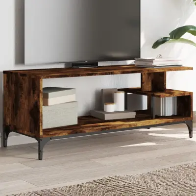 The Living Store TV omarica dimljen hrast 102x40x41 cm inženirski les in jeklo - TV Omarica