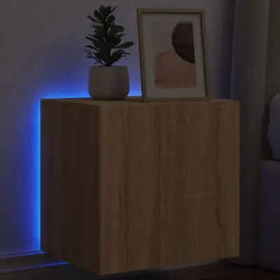 The Living Store Stenska TV omarica z LED lučkami sonoma hrast 40,5x35x40 cm - TV Stenska Omarica