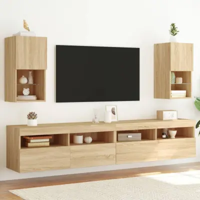 The Living Store TV omarice z LED lučkami 2 kosa sonoma hrast 30,5x30x60 cm - TV Omarica