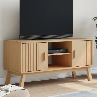 The Living Store TV omarica OLDEN rjava 114x43x57 cm trdna borovina - TV Omarica