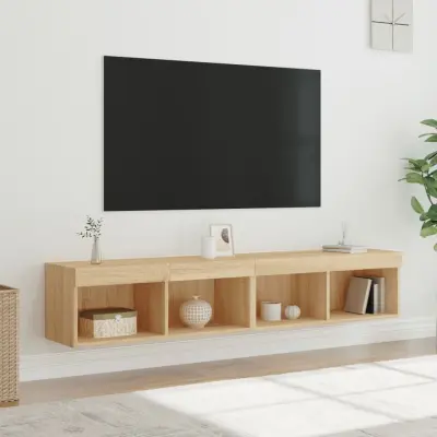 The Living Store TV omarica z LED lučkami 2 kosa sonoma hrast 80x30x30 cm - TV Omarica