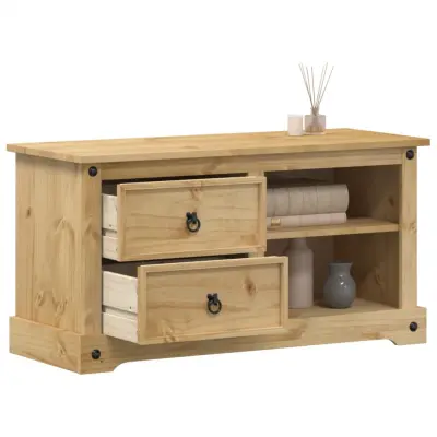 The Living Store TV omarica Corona 100x40x52 cm trdna borovina - TV Omarica