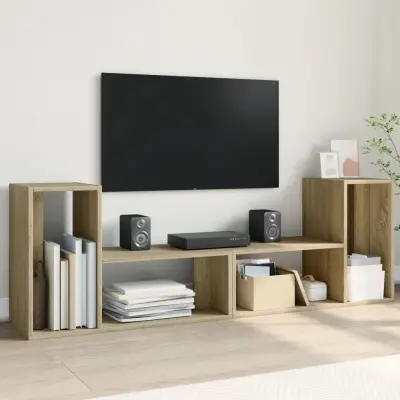 The Living Store TV omarica 2 kosa sonoma hrast 75x30x50 cm inženirski les - TV Omarica