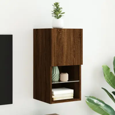 The Living Store TV omarica z LED lučkami rjavi hrast 30,5x30x60 cm - TV Omarica