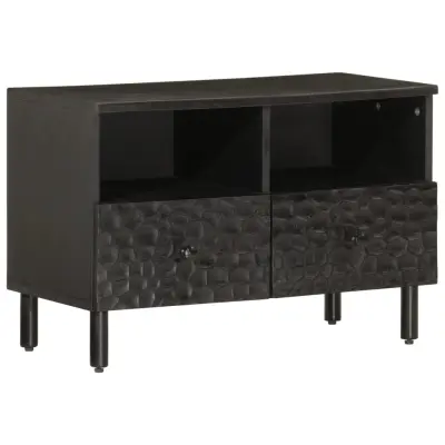 The Living Store TV omarica črna 70x33x46 cm trden mangov les - TV Omarica