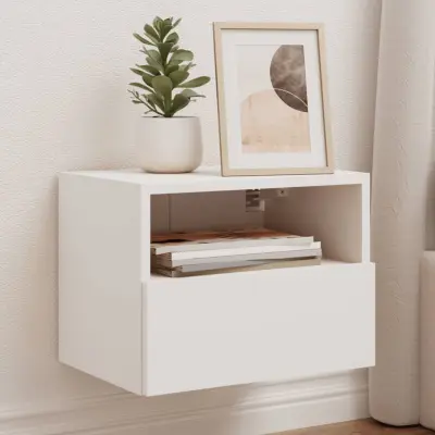 The Living Store Stenske TV omarice 2 kosa bele 40x30x30 cm inženirski les - TV Stenska Omarica