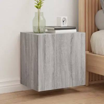 The Living Store Stenska TV omarica siva sonoma 40,5x30x40 cm inženirski les - TV Stenska Omarica
