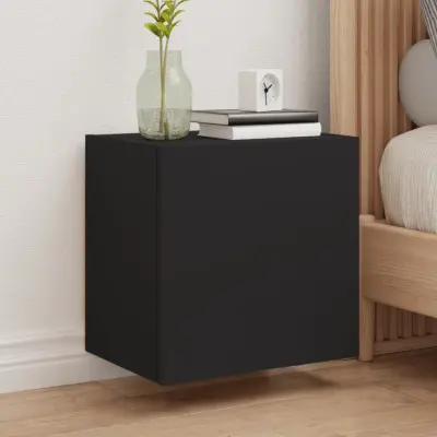 The Living Store Stenske TV omarice 2 kosa črne 40,5x30x40 cm inženirski les - TV Stenska Omarica