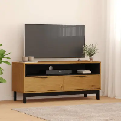 The Living Store TV omarica FLAM 110x40x50 cm trdna borovina - TV Omarica