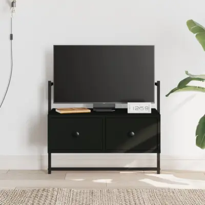 The Living Store TV omarica stenska črna 60,5x30x51 cm inženirski les - TV Omarica