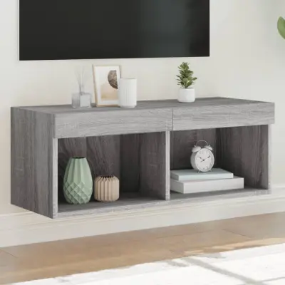 The Living Store TV omarica z LED lučmi siva sonoma 80x30x30 cm - TV Omarica