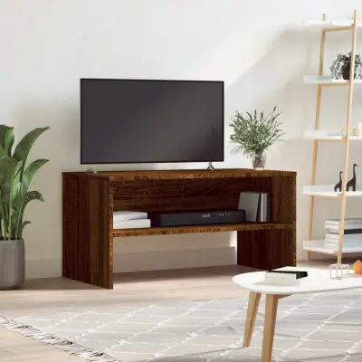 The Living Store TV omarica rjavi hrast 80x40x40 cm inženirski les - TV Omarica