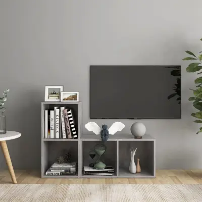 The Living Store TV omarice 2 kosa betonsko sive 72x35x36,5 cm iverna plošča - TV Omarica