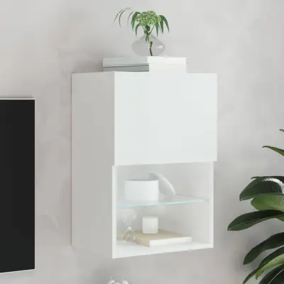The Living Store TV omarica z LED lučmi bela 40,5x30x60 cm - TV Omarica