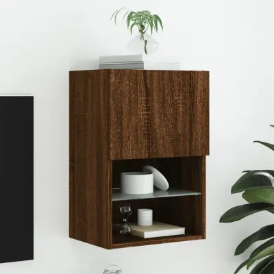 The Living Store TV omarica z LED lučkami rjav hrast 40,5x30x60 cm - TV Omarica