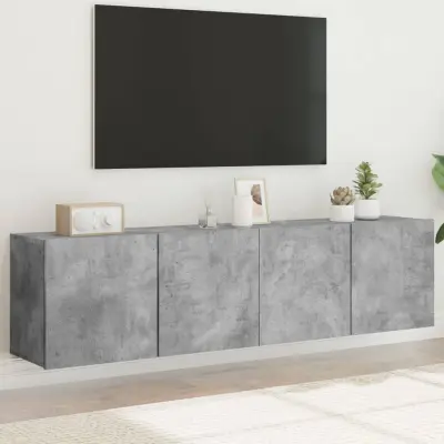 The Living Store Stenske TV omarice 2 kosa betonsko siva 80x30x41 cm - TV Omarica