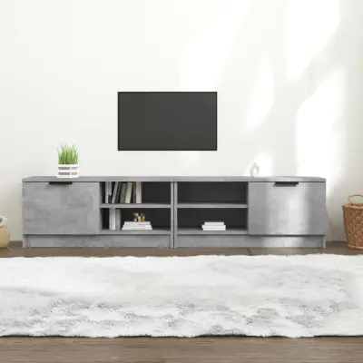 The Living Store TV omarica 2 kosa betonsko siva 80x35x36,5 cm konstruiran les - TV Omarica