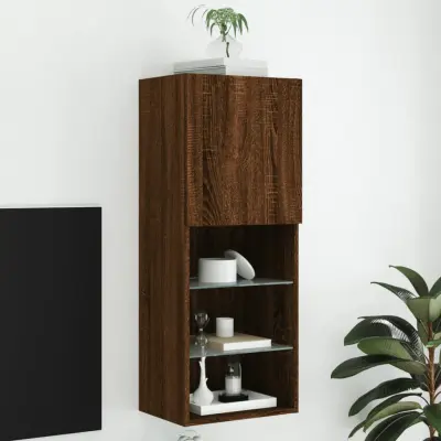 The Living Store TV omarica z LED lučkami rjav hrast 40,5x30x102 cm - TV Omarica