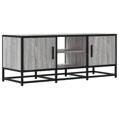 vidaXL TV omarica siva sonoma 100x35x41 cm inženirski les in kovina
