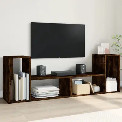 The Living Store TV omarica 2 kosa dimljeni hrast inženirski les - TV Omarica