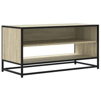 vidaXL TV omarica sonoma hrast 91x40x46 cm inženirski les in kovina