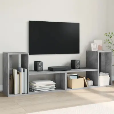 The Living Store TV omarica 2 kosa betonsko siva 75x30x50 cm inženirski les - TV Omarica