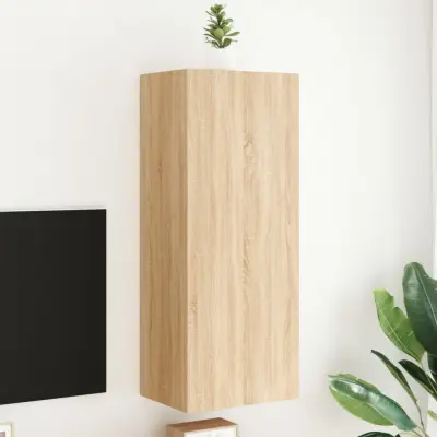 The Living Store Stenska TV omarica sonoma hrast 40,5x30x102 cm inženirski les - TV Stenska Omarica