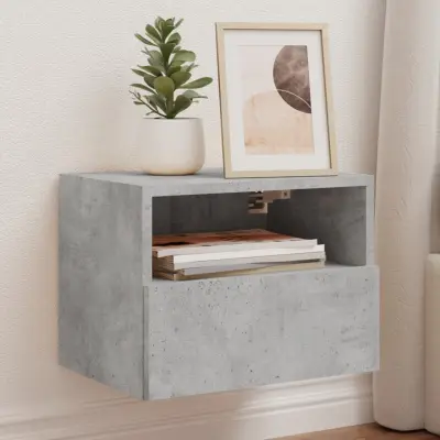 The Living Store Stenska TV omarica betonsko siva 40x30x30 cm inženirski les - TV Stenska Omarica