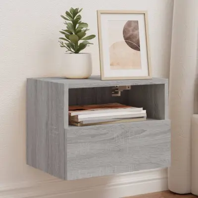 The Living Store Stenska TV omarica siva sonoma 40x30x30 cm inženirski les - TV Stenska Omarica