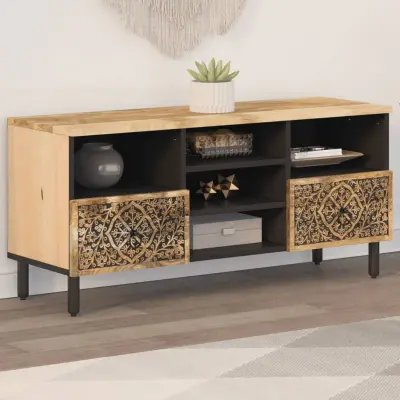 The Living Store TV omarica 100x33x46 cm trden mangov les - TV Omarica