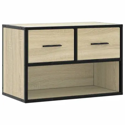 vidaXL TV omarica sonoma hrast 60x31x39,5 cm inženirski les in kovina