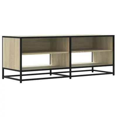 vidaXL TV omarica sonoma hrast 120,5x40x46 cm inženirski les in kovina