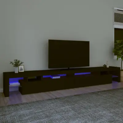 The Living Store TV omarica z LED lučkami črna 290x36,5x40 cm - TV Omarica