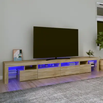 The Living Store TV omarica z LED lučkami sonoma hrast 260x36,5x40 cm - TV Omarica