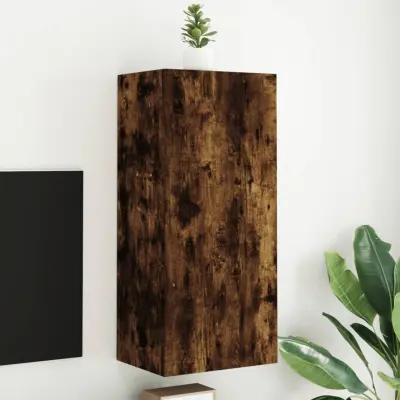 The Living Store Stenska TV omarica dimljeni hrast 40,5x30x90 cm inženirski les - TV Stenska Omarica