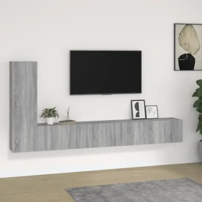 The Living Store Komplet TV omaric 3-delni siva sonoma inženirski les - Komplet TV Omaric