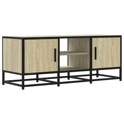 vidaXL TV omarica sonoma hrast 100x35x41 cm inženirski les in kovina
