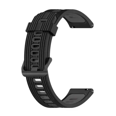 Dvobarvni črtasti pas za uro - 20 mm Black+Grey