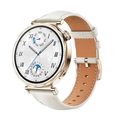 Usnjen pašček za uro Huawei Watch GT5 - 18MM White + Gold