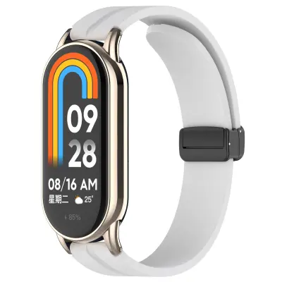 12 mm magnetni silikonski pas za uro z zložljivo zaponko Grey