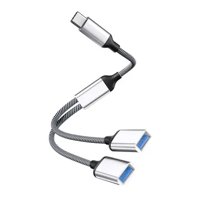 Adapter Type-C na dvojni USB 2.0 Silver