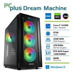 PCPLUS Dream Machine Core i7-14700F/32GB/2TB/RTX 4070 Super 12GB/W11 Home gaming namizni računalnik
